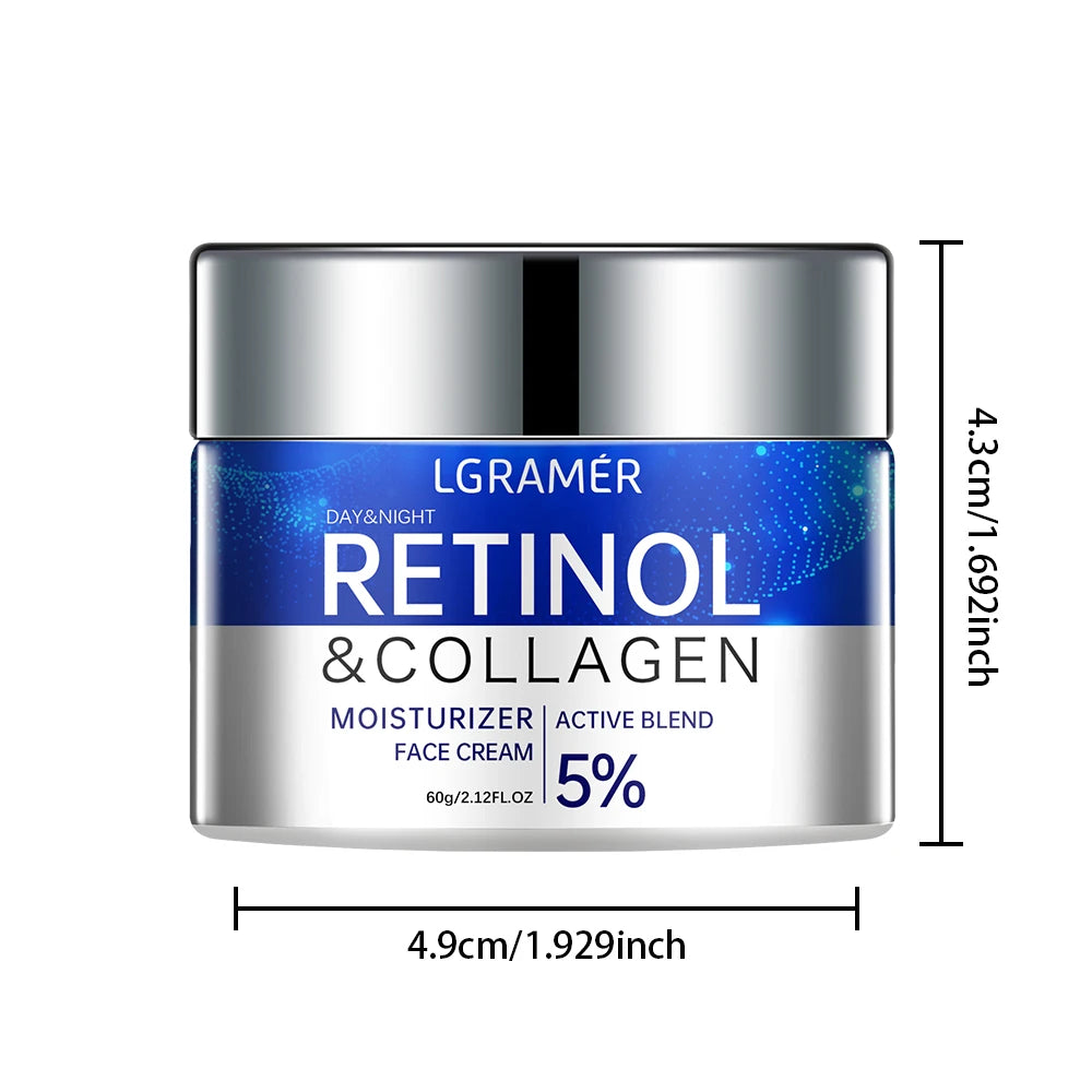 Retinol & Collagen Wrinkle Removing Cream.  Fade Fine Lines, Moisturize For Glowing Complexion