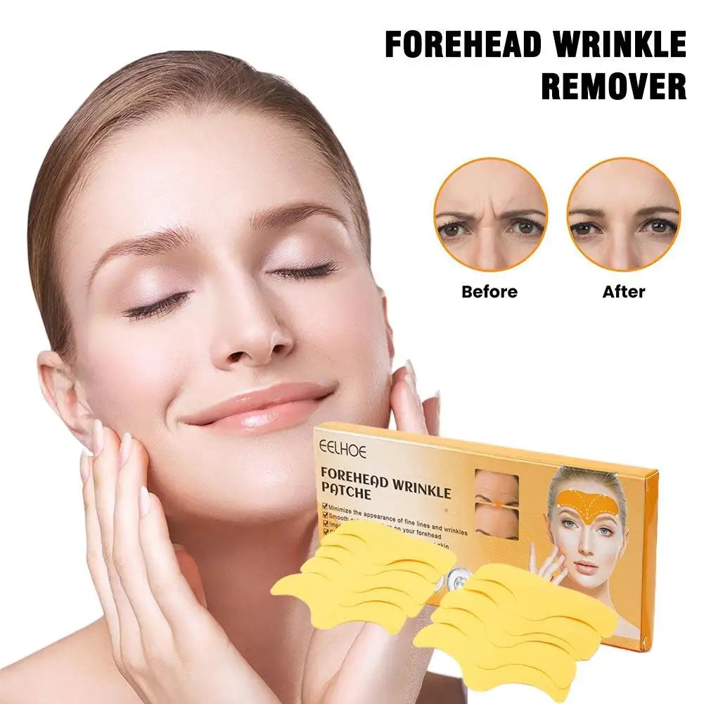 Collagen Wrinkle Reducing Gel Patch - 10pcs Forehead Line Removal, Firming Mask, Frown Lines, Face Skin Care Stickers