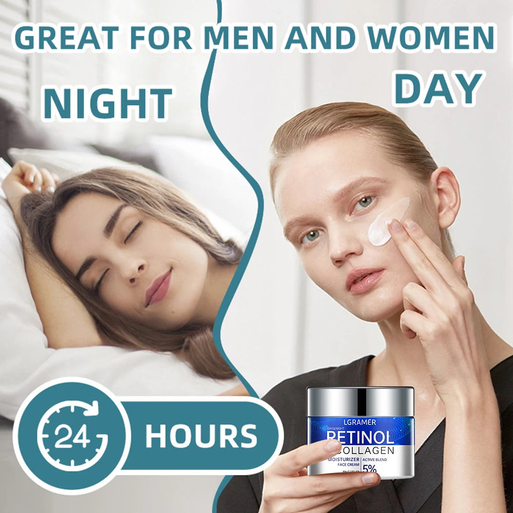 Retinol & Collagen Wrinkle Removing Cream.  Fade Fine Lines, Moisturize For Glowing Complexion